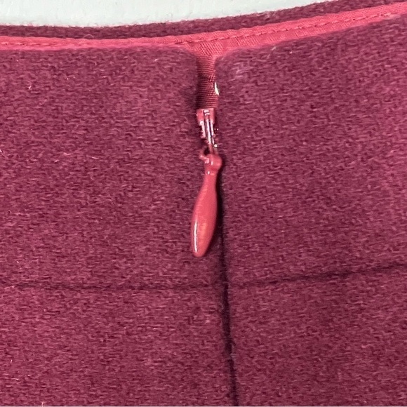 J. Crew Factory The Pencil Skirt Double Serge Wool Blend Burgundy Mulberry - Picture 3 of 8